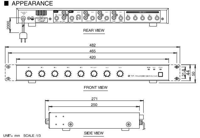 Thông số kĩ thuật của pre-amplifier mixer MX-113