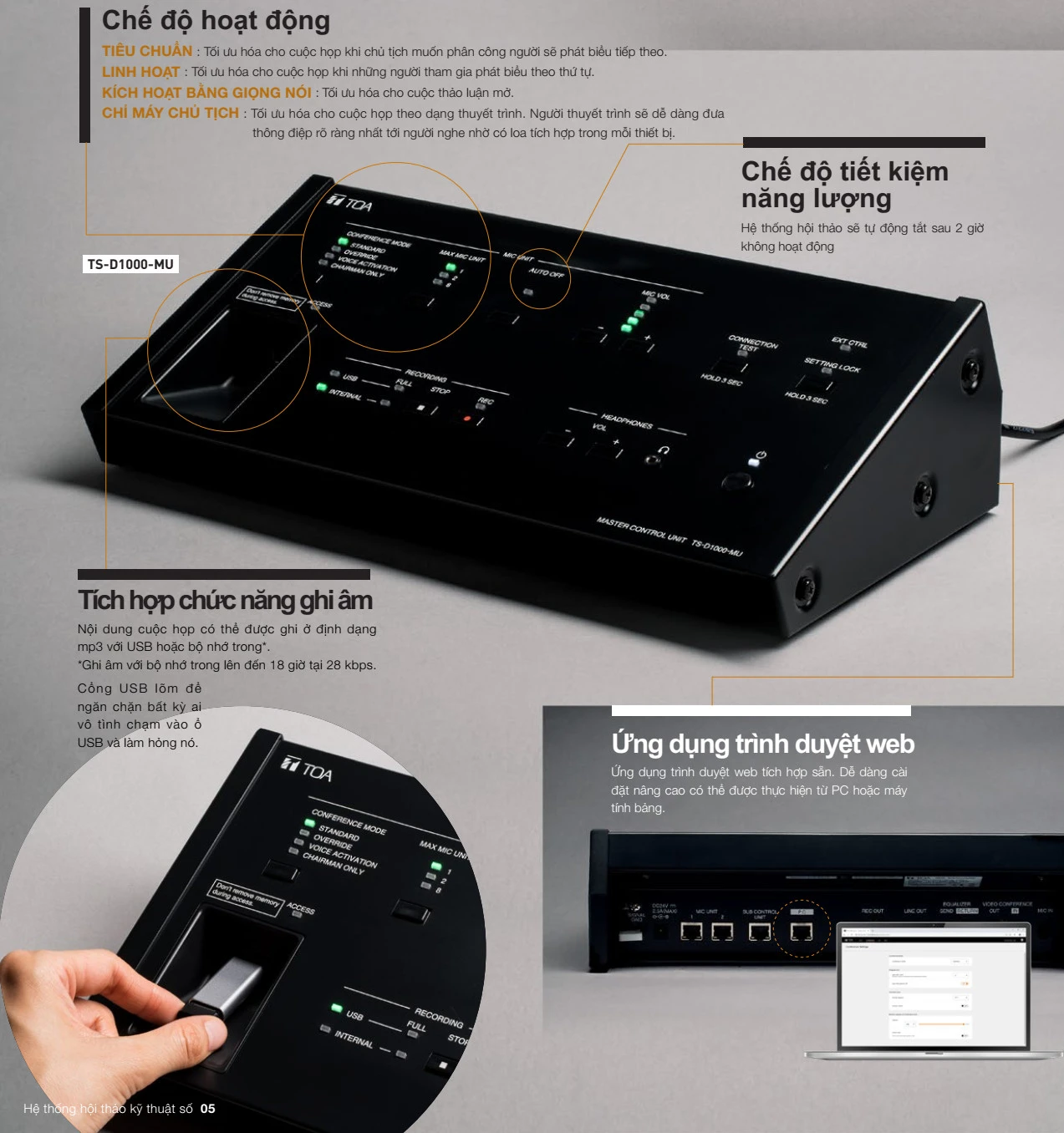 Tính năng TOA TS-D1000-MU