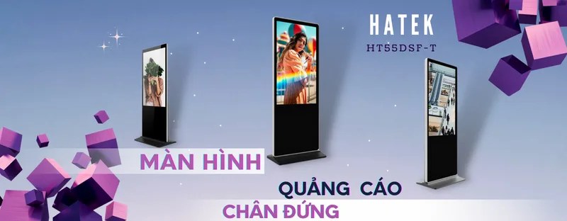 màn hình quảng cáo chân đứng hatek ht55dsf-t