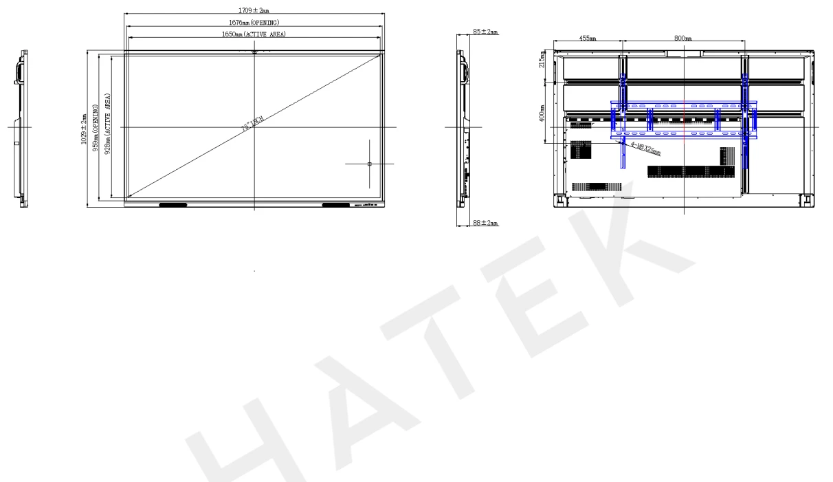 thông số kỹ thuật màn hình tương tác hatek ht7511edu