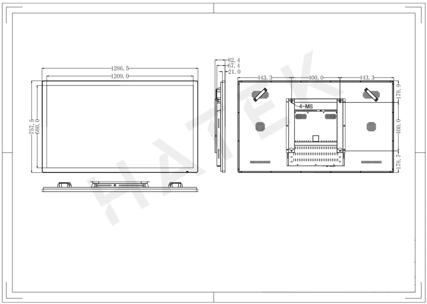 thông số màn hình hatek ht65dsw-t