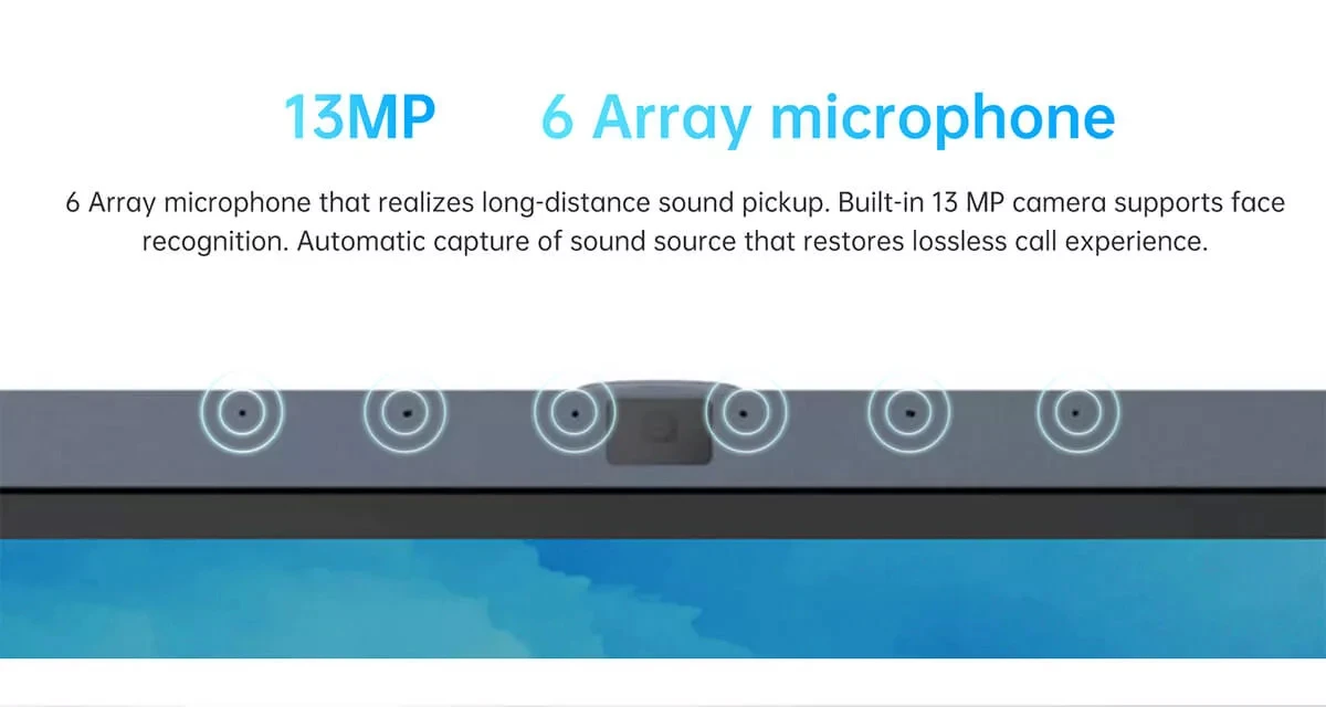 tích hợp camera 13mp và 6 micro