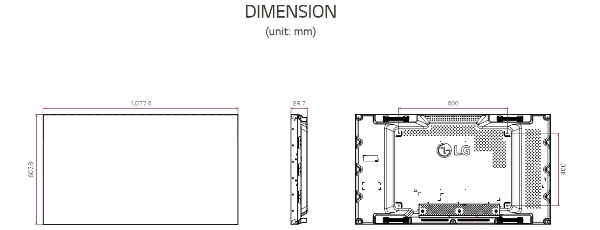 Thông số Video Wall LG 49VL5G