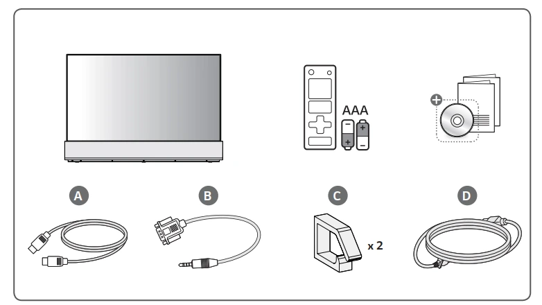 Trong hộp sản phẩm màn hình LG-55EW5PG-S