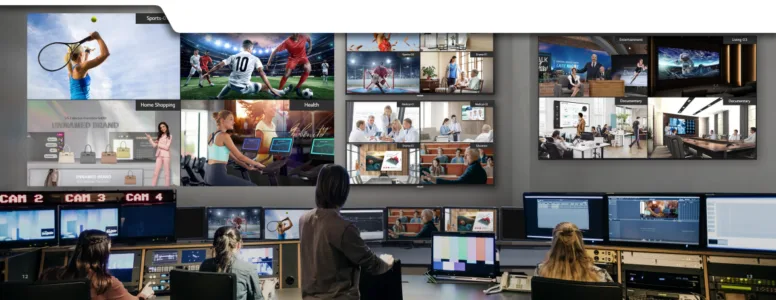 Ứng dụng màn hình ghép LG 55VSM5J trong phát sóng
