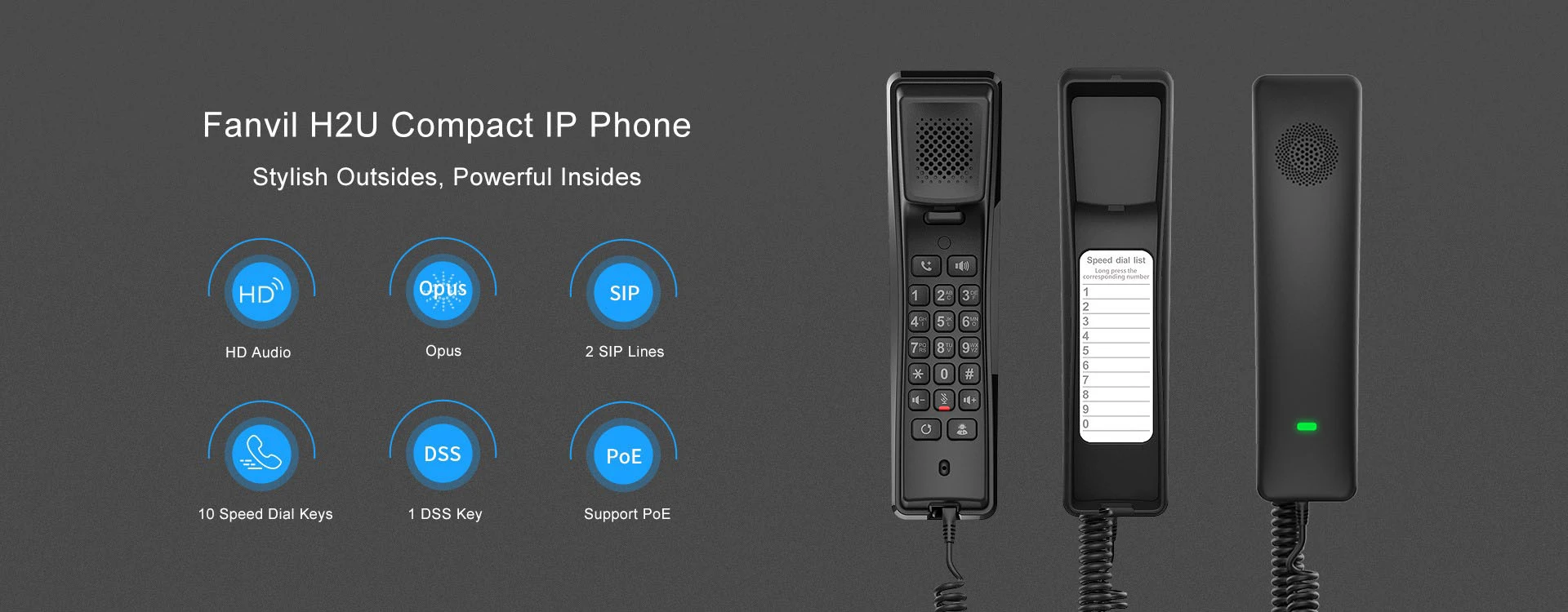 điện thoại ip h2u fanvil màu đen là gì