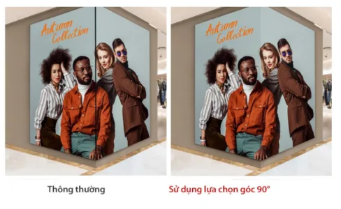 Có sẵn thiết kế góc 90°