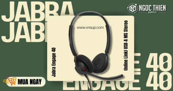 Jabra Engage 40 Inline Link USB-A UC Stereo - Tai nghe call center cho doanh nghiệp 2025 Jabra Engage 40 Inline Link USB-A UC Stereo