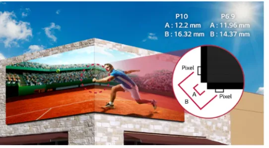 LG Ultra Light GSCD100(P10.41) với thiết kế góc 90 độ