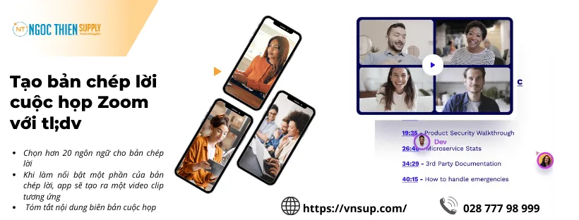 Tạo bản chép lời cuộc họp Zoom với tl;dv