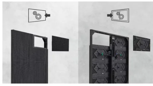 Tiếp cận bằng cả mặt trước và sau của màn hình LG Ultra Light GSCD100(P10.41)