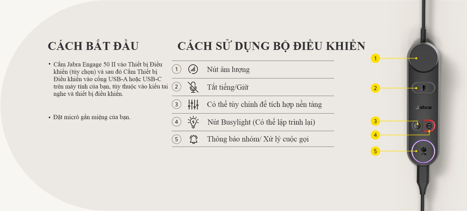 cách sử dụng tai nghe jabra engage 50 ii