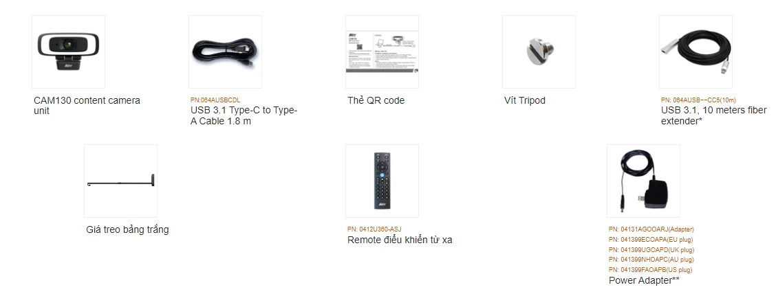 thanh phan dong goi cam130 content camera