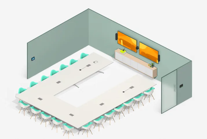 Giải pháp thiết bị hội nghị truyền hình trực tuyến cho phòng học 46 người trên Ring Central dựa trên PC