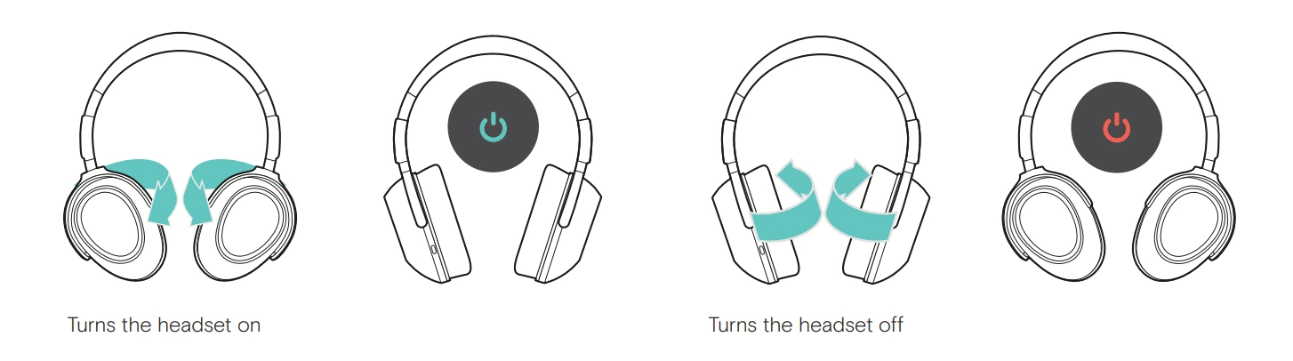 Bật tắt tai nghe EPOS ADAPT 600 series