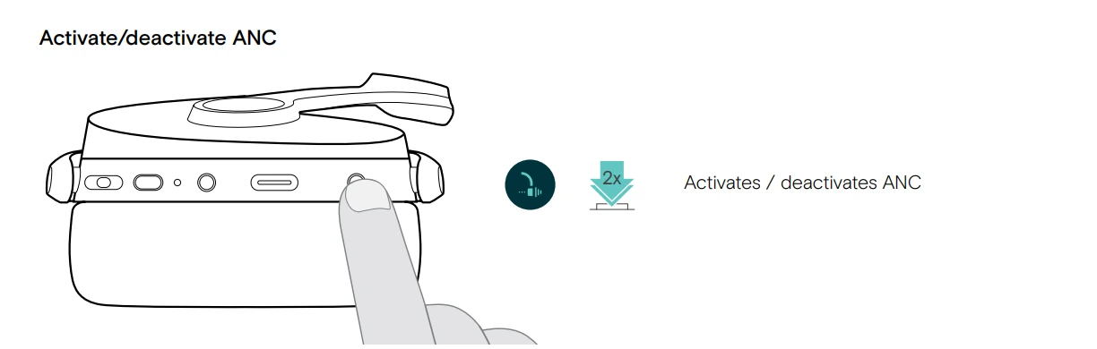 Cách bật tắt chế độ ANC trên tai nghe ADAPT 500 SERIES