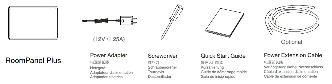 Trong hộp sản phẩm Yealink RoomPanel Plus có gì