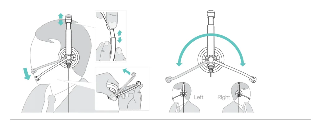 Hướng dẫn điều chỉnh headband và cần micro của EPOS IMPACT 100 SERIES