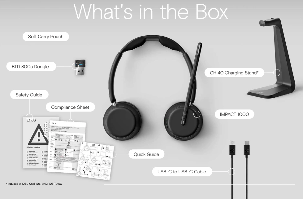 Trong hộp tai nghe Impact 1000 series