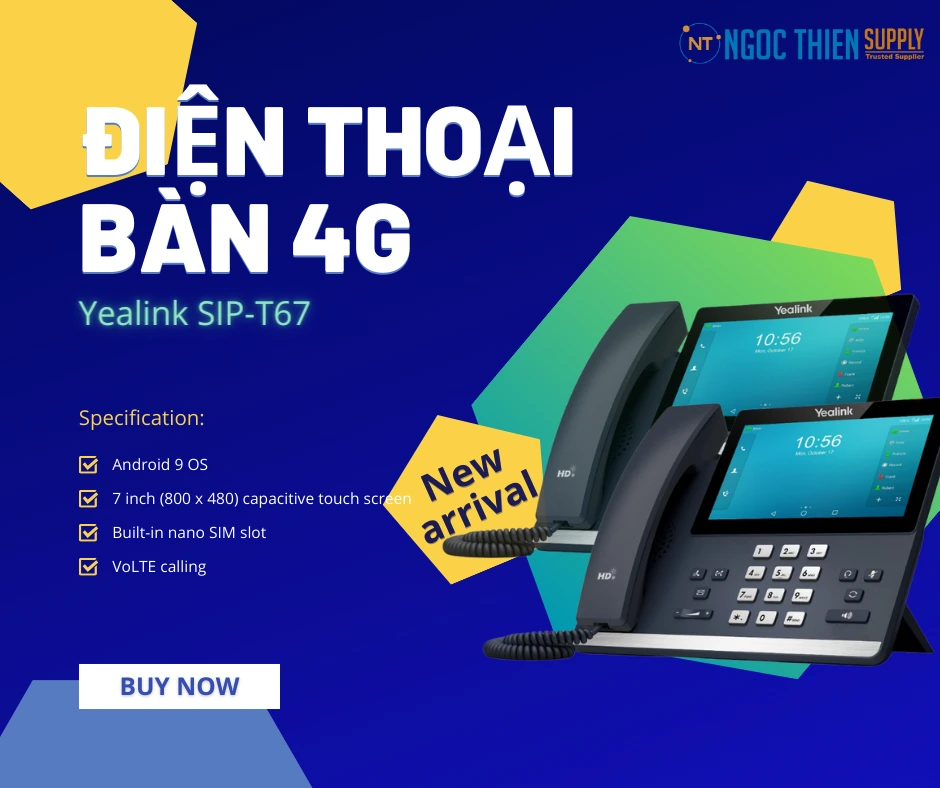 đặc điểm điện thoại bàn yealink sip-t67