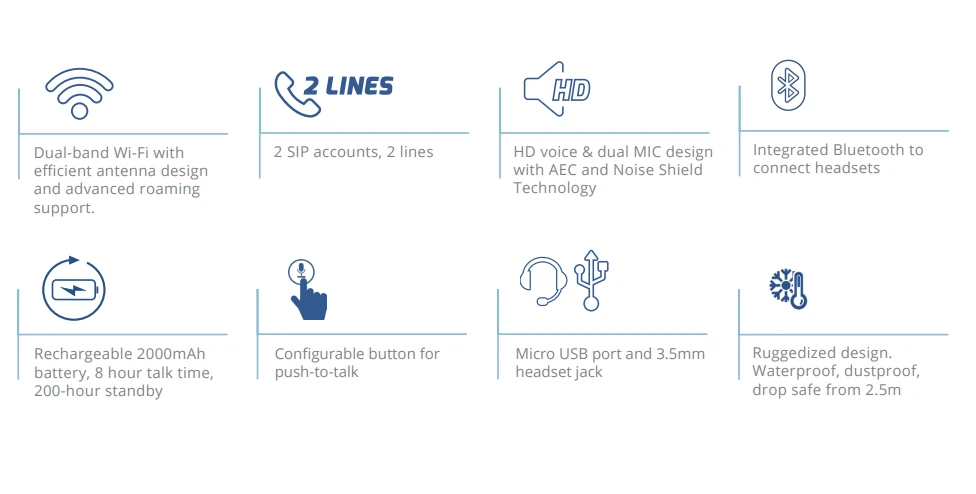 Tính năng điện thoại grandstream WP825