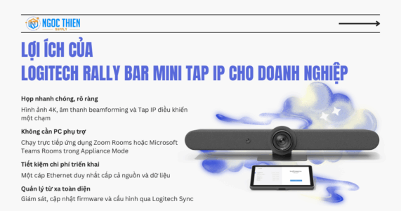 Thiết bị hội nghị Logitech Rally Bar Mini Tap IP chính hãng