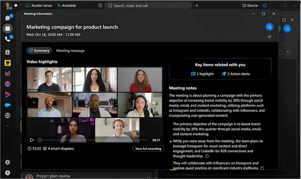 giao diện khi đang họp trên phần mềm Cisco Webex Meeting