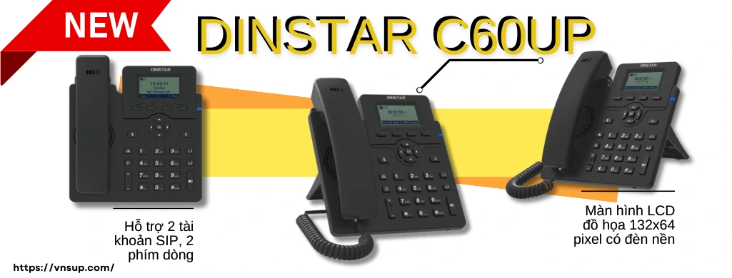 giới thiệu điện thoại ip dinstar c60up