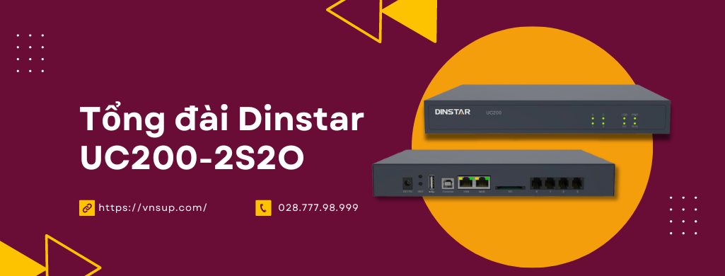 giới thiệu tổng đài Dinstar UC200-2S2O