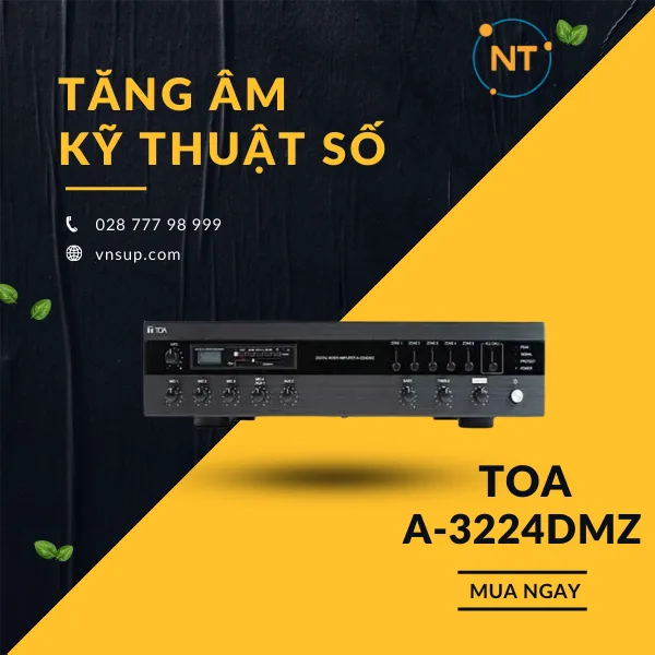 Bộ khuếch đại máy trộn kỹ thuật số TOA A-3224DMZ với MP3, 5 vùng 240W