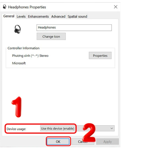 Điều chỉnh Device usage