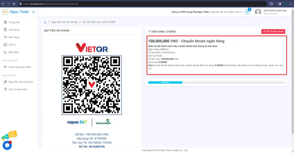 Hướng dẫn nạp tiền vào tài khoản mua zoom tự động 2