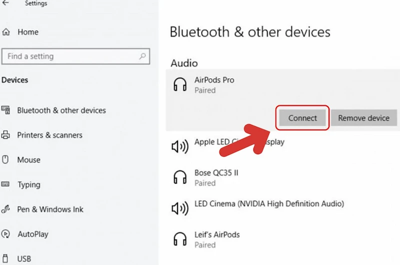 Kết nối tai nghe Airpod với PC