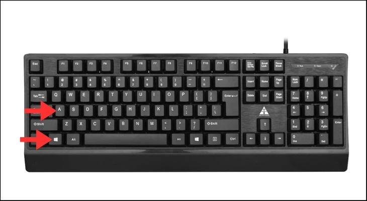 Nhấn tổ hợp phím Windows + A để mở công cụ Action Center