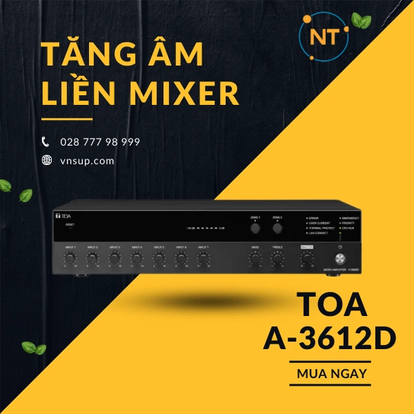 Tăng âm số liền Mixer TOA-3612D