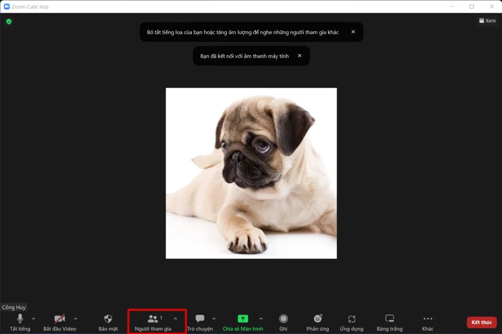 Cách gửi link zoom trên máy tính trong cuộc họp 1