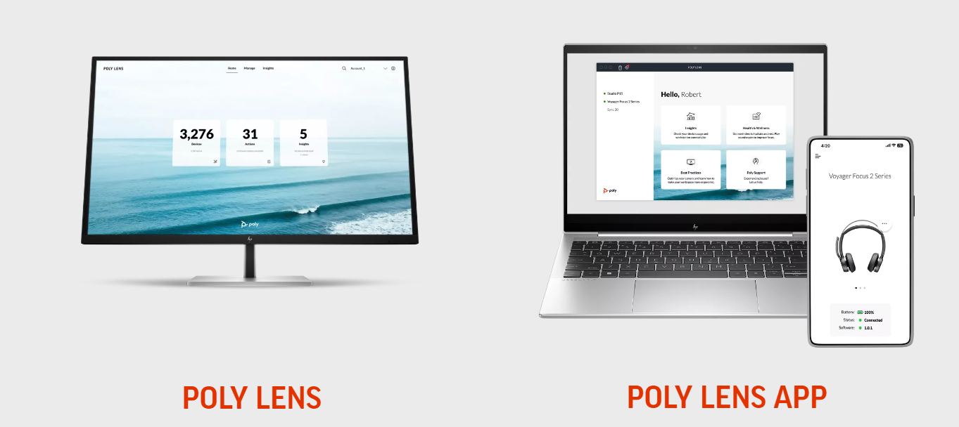Poly Lens và Poly Lends app để quản lý Studio P5