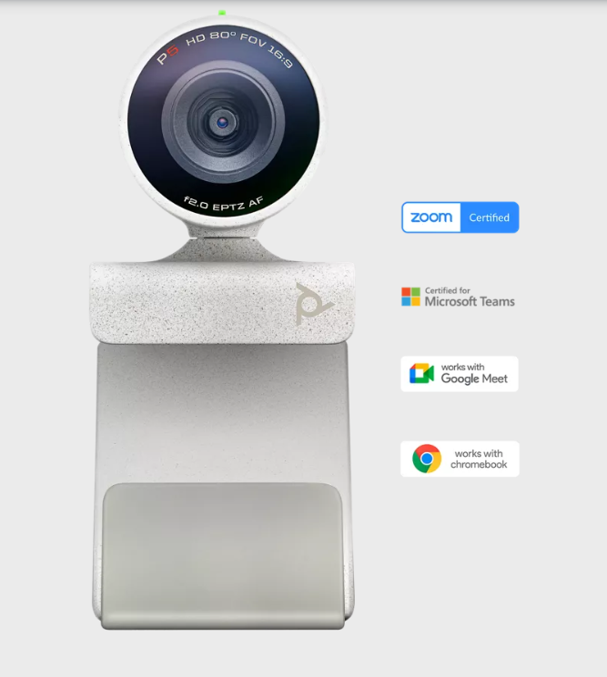 Webcam Poly Studio P5 nhỏ gọn, dễ lắp đặt