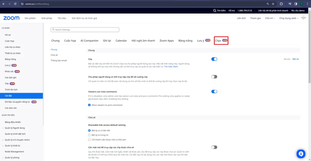Cách bật hoặc tắt Zoom Clips cho tài khoản của bạn 1