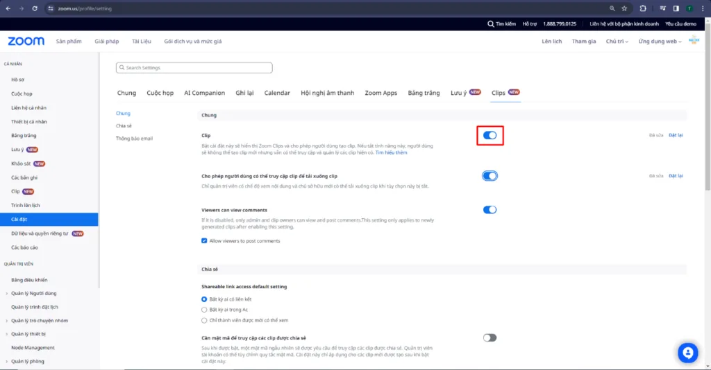 Cách bật hoặc tắt Zoom Clips cho tài khoản của bạn 2