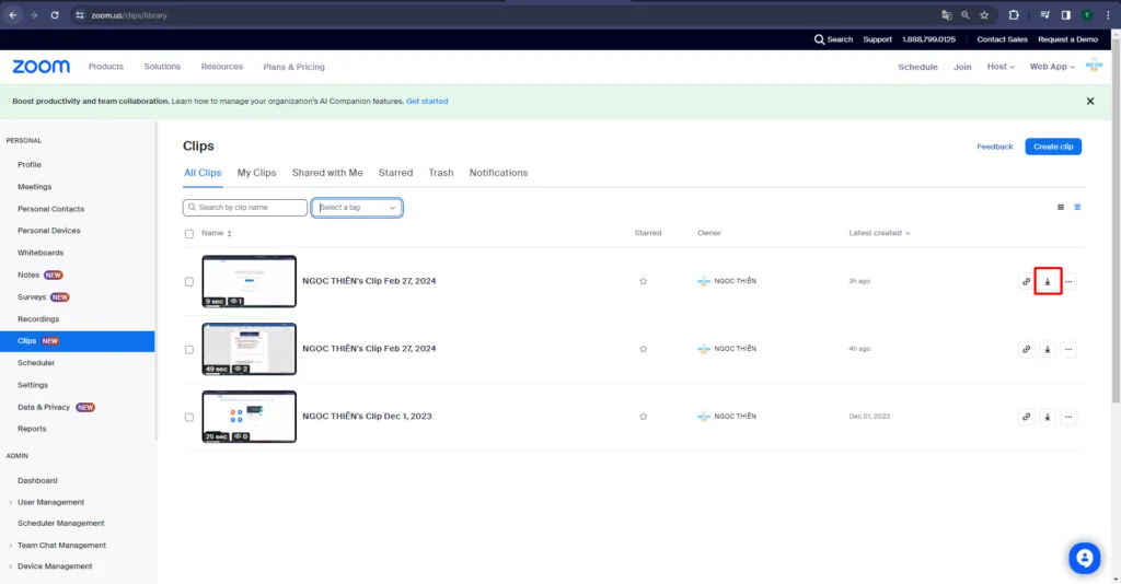 Cách chia sẻ clip của bạn 1