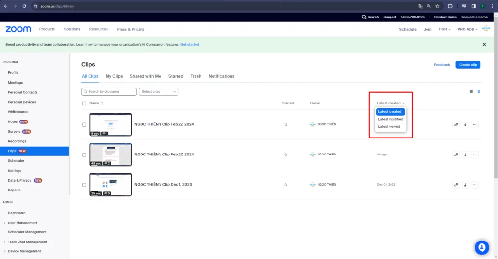 Cách tìm kiếm Clip của bạn