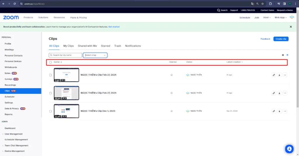 Cách tìm kiếm Clip của bạn trên Zoom
