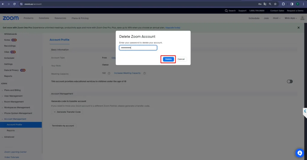Cách xóa tài khoản Zoom 3