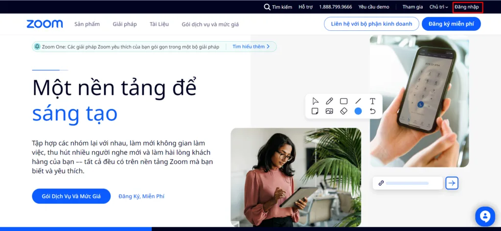 Đăng nhập Zoom trên trang Zoom.us
