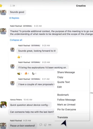 Dùng tính năng Zoom Translated Captions cho Team Chat trong Zoom