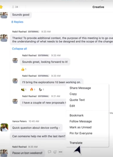 Dùng tính năng Zoom Translated Captions cho Team Chat trong Zoom