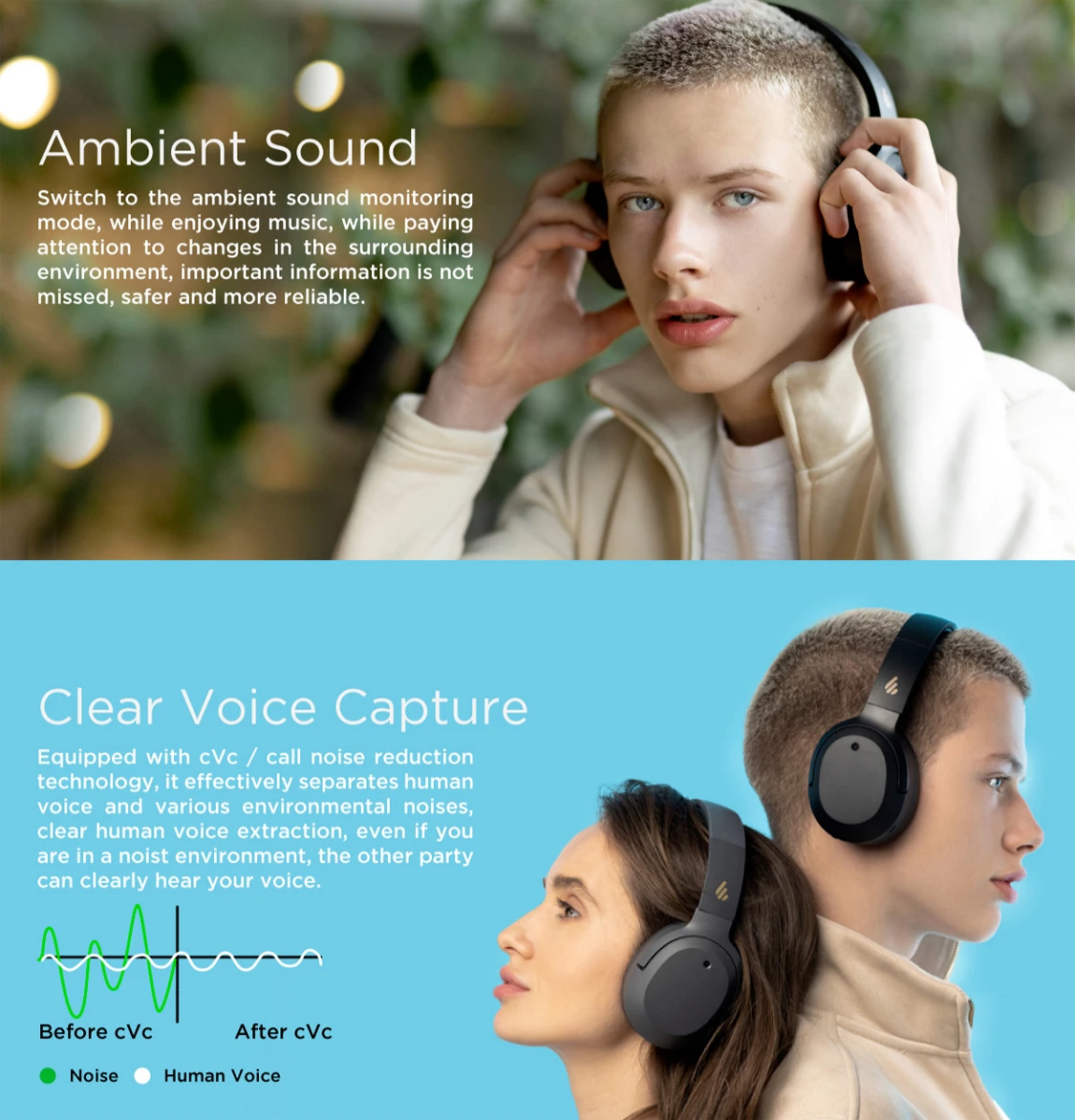 Edifier W820nb Cho Phép Vừa Nghe Nhạc Vừa Nghe được Tiếng ồn Nền Và Thu Giọng Nói Rõ Ràng