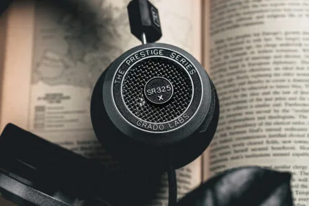 Grado Labs Sr325x Headphones On Book