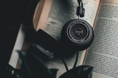 Grado Labs Sr325x Headphones On Book